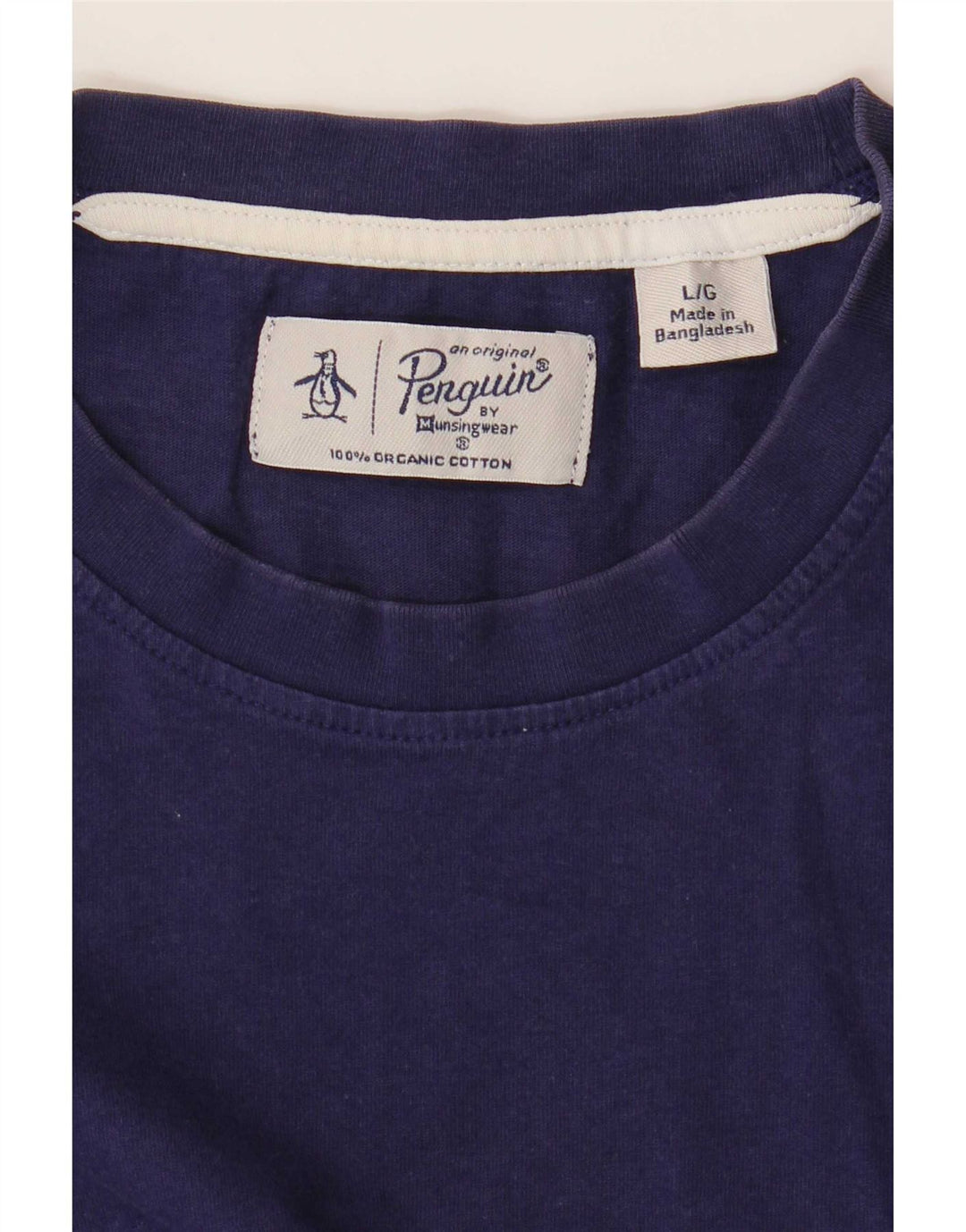 Penguin Mens T-Shirt Top Large Navy Blue Cotton