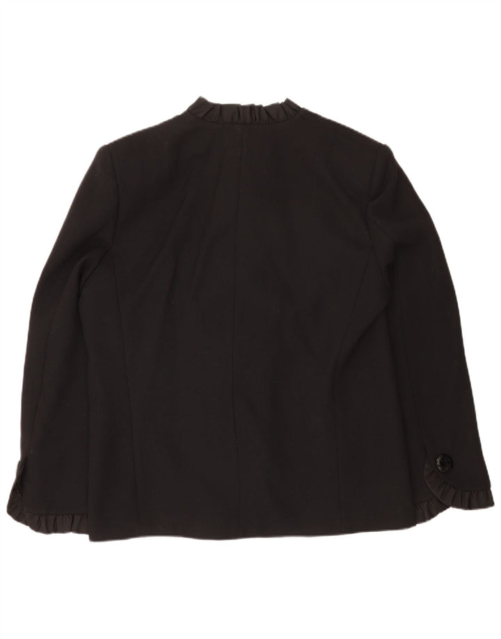 Giacca blazer a 3 bottoni da donna Pierre Cardin IT 51 XL lana vergine nera