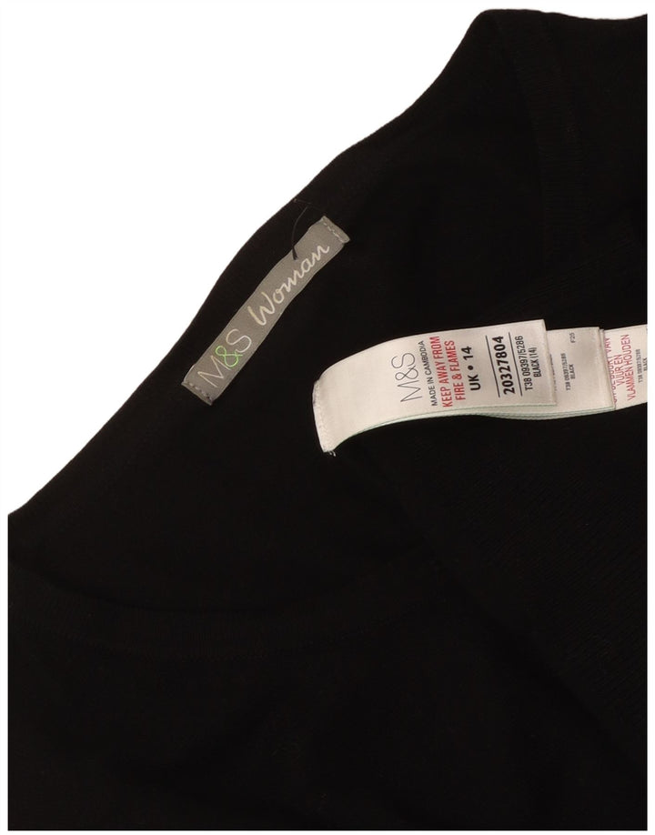 Marks & Spencer Womens Cardigan Sweater UK 14 Medium Black Viscose