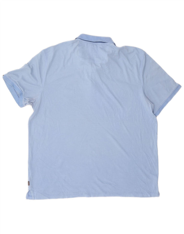 CALVIN KLEIN Mens Polo Shirt Large Blue Cotton