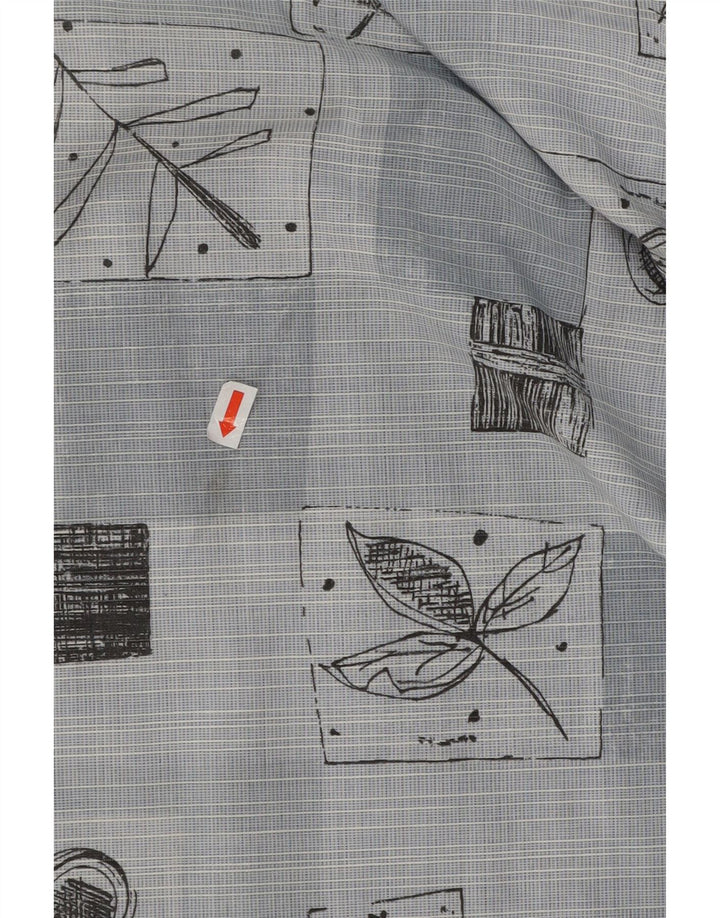 VINTAGE Mens Short Sleeve Shirt XL Blue Patchwork Cotton Vintage Vintage and Second-Hand Vintage from Messina Hembry 