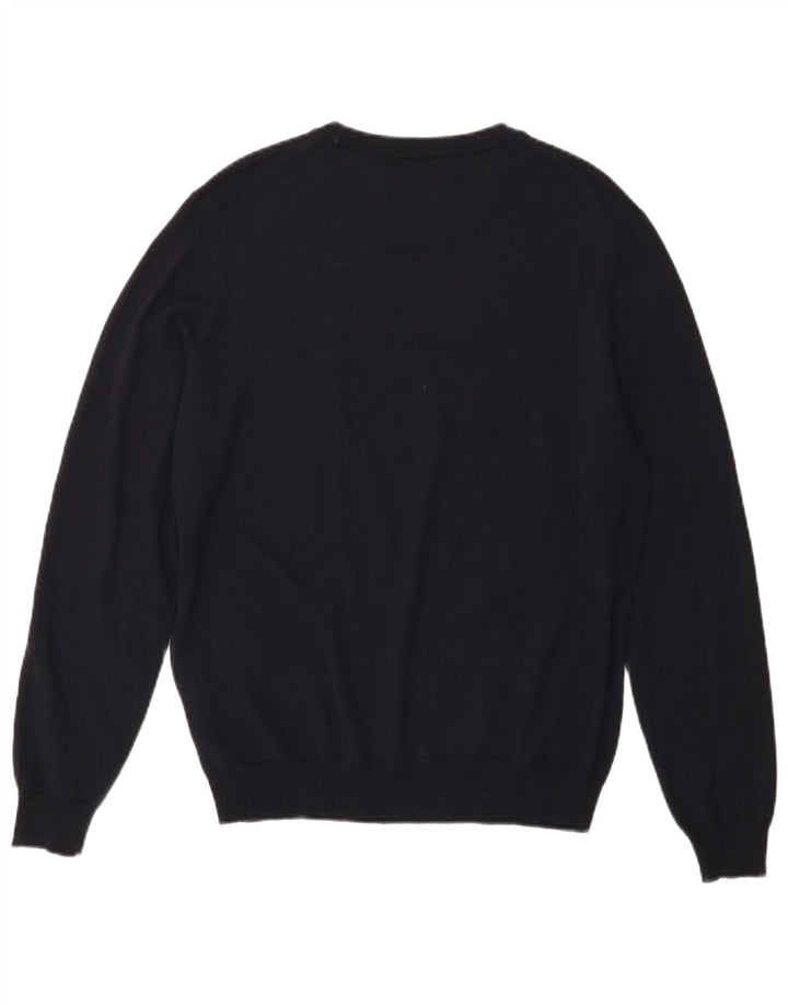 Replay Mens Crew Neck Jumper Sweater Medium Navy Blue Merino Wool
