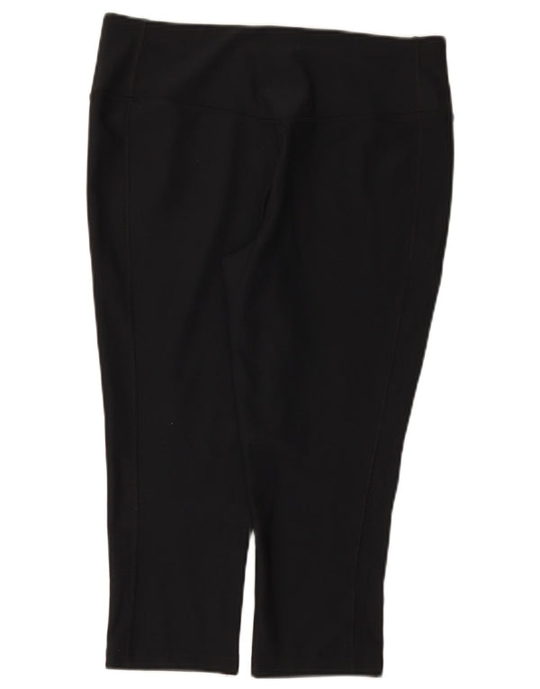 Nike Damen Dri Fit Capri Leggings UK 14 Large Schwarz Polyester