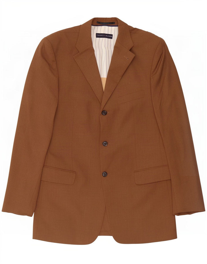 Tommy Hilfiger Chaqueta tipo blazer de 3 botones para hombre IT 50 Large Beige Wool