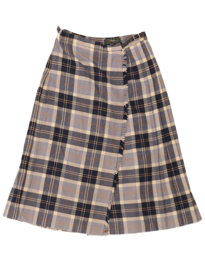 Gonna a portafoglio da donna Highland EU 38 Media W28 Lana scozzese blu navy