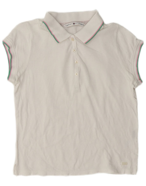 Tommy Hilfiger ženska kratke polo majice UK 14 veliki bijeli pamuk