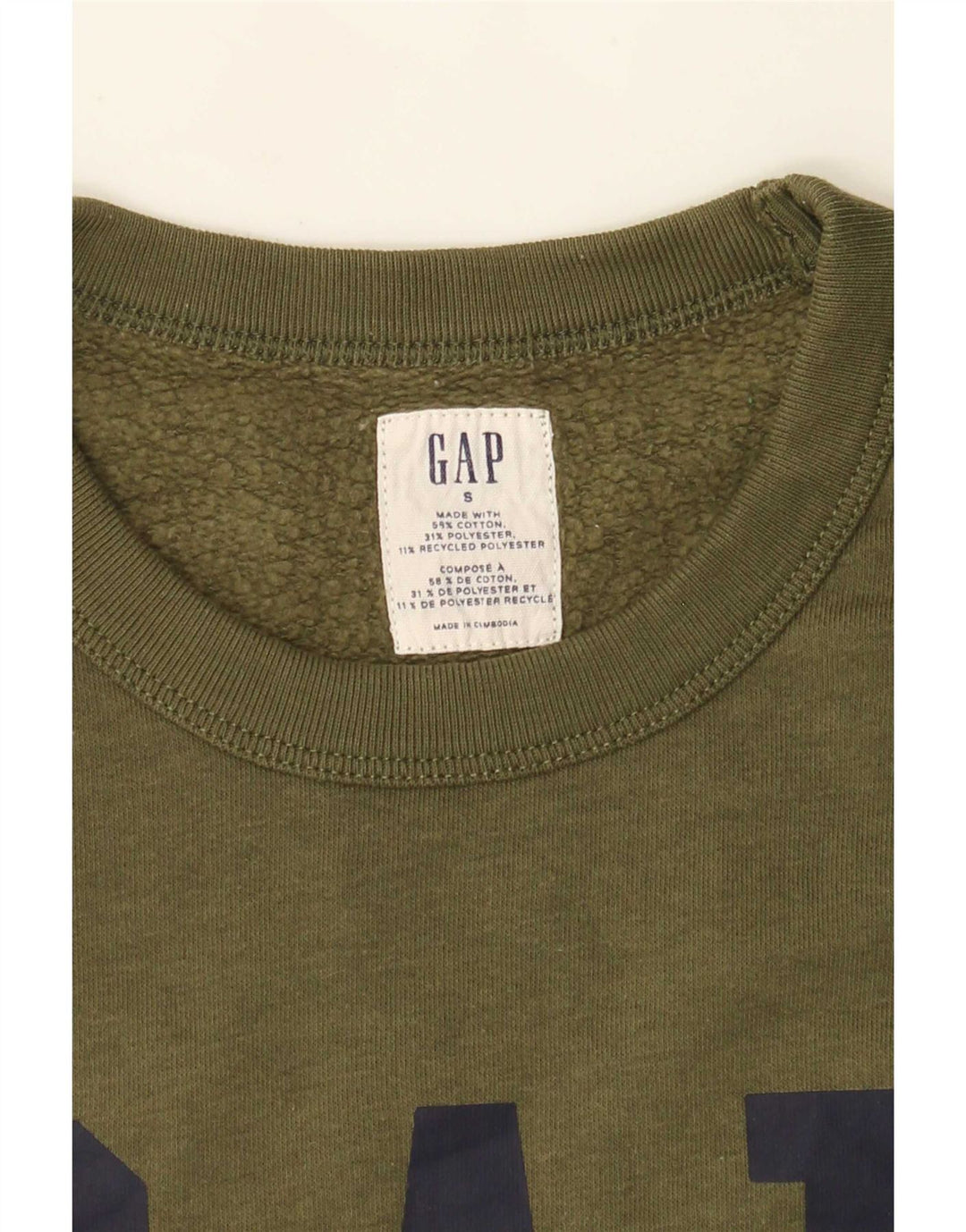 Gap Herre Grafisk Sweatshirt Jumper Lille Khaki Bomuld