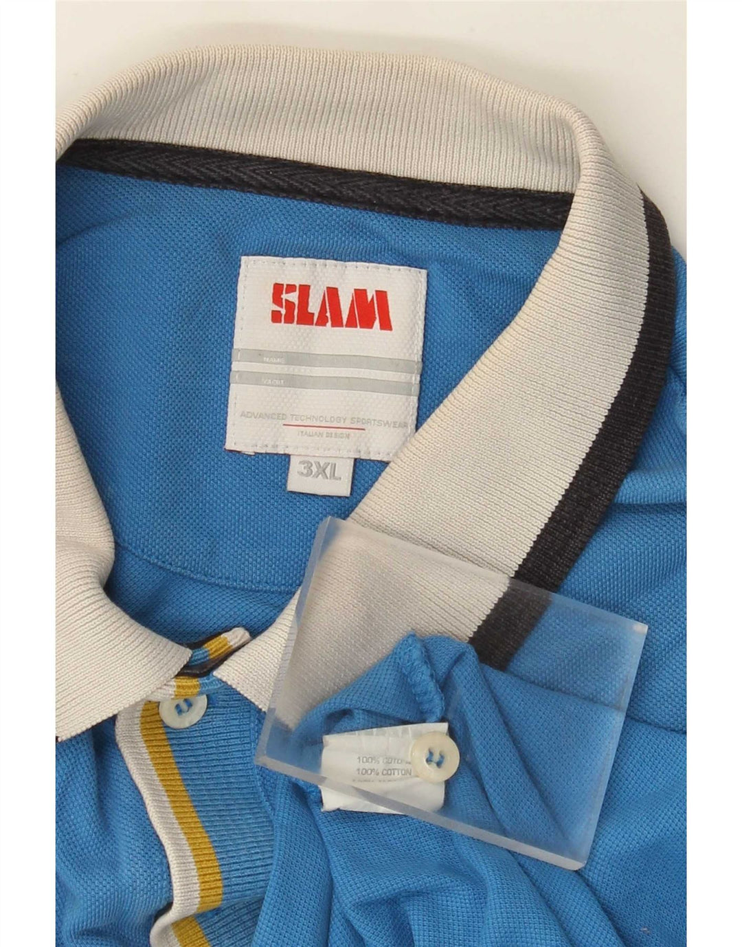 Slam Mens Polo Shirt 3XL Blue Cotton