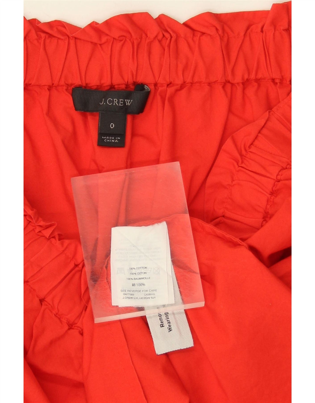 J. CREW Womens Off Shoulder Top US 0 XS Red Cotton Vintage J. Crew and Second-Hand J. Crew from Messina Hembry 