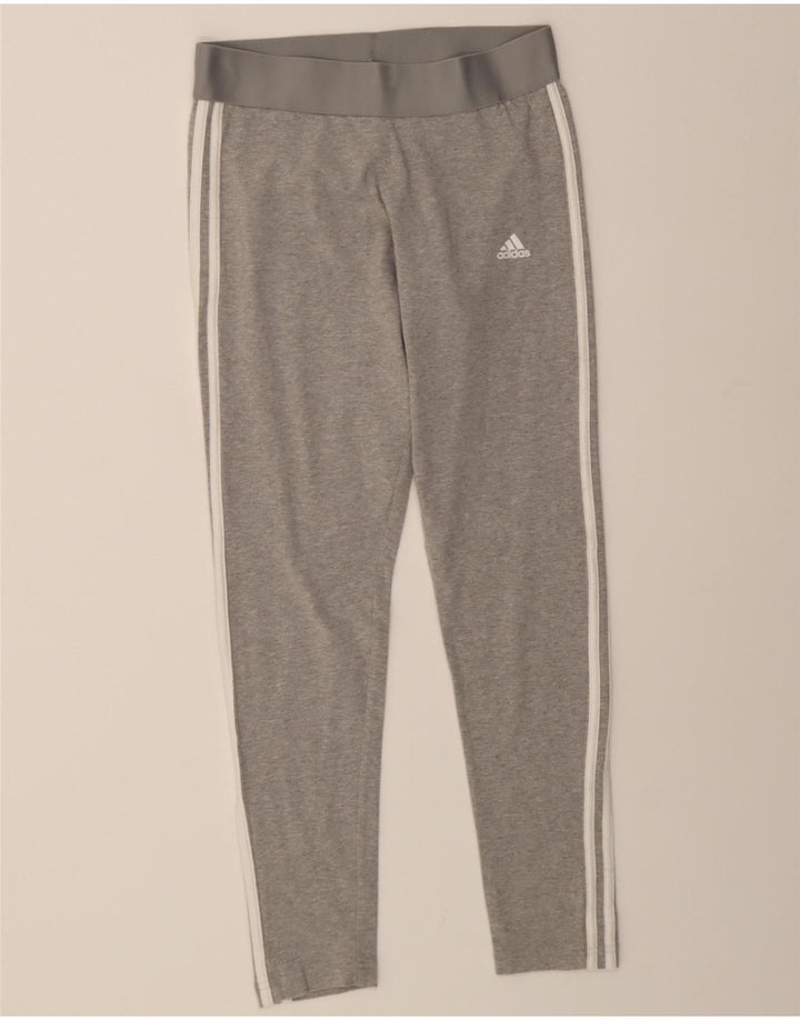 ADIDAS Womens Leggings UK 12/14 Medium Grey Vintage Adidas and Second-Hand Adidas from Messina Hembry 
