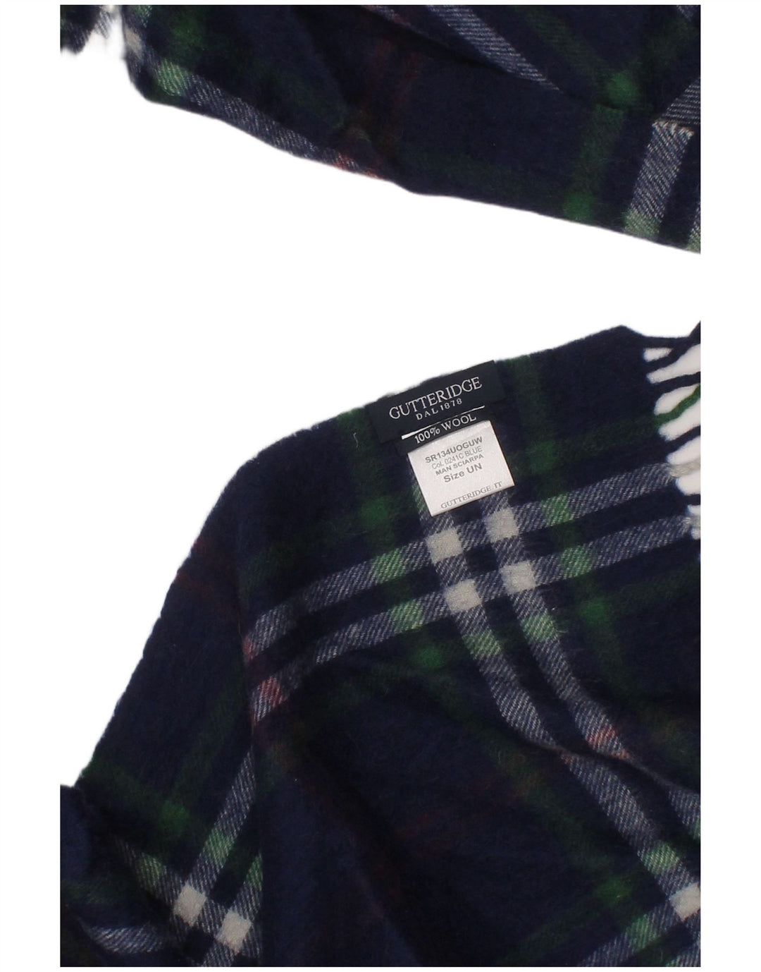GUTTERIDGE Écharpe rectangulaire pour homme taille unique en laine à carreaux bleu marine classique