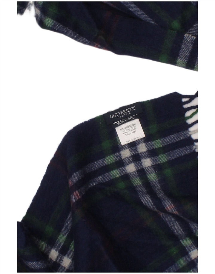 GUTTERIDGE Écharpe rectangulaire pour homme taille unique en laine à carreaux bleu marine classique