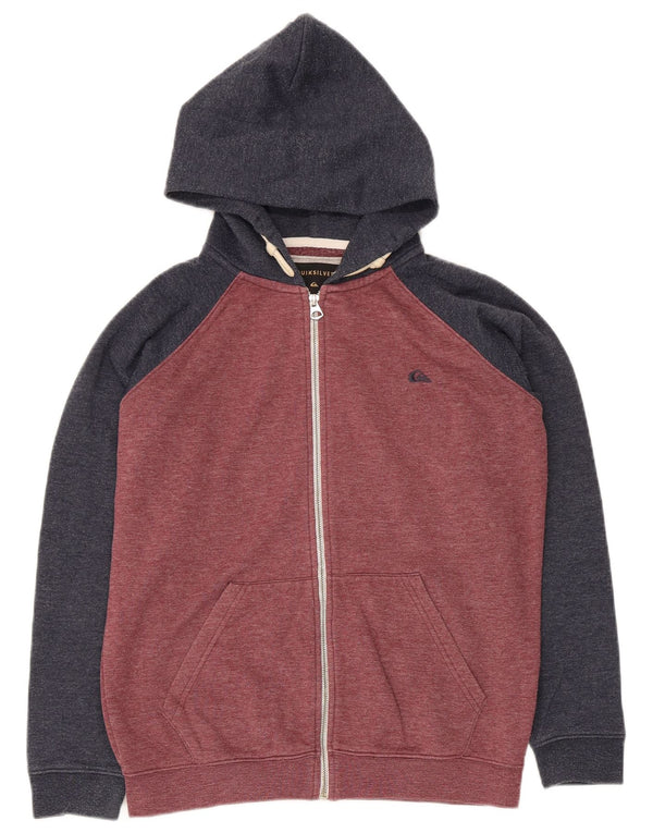 Quiksilver Boys Zip Hoodie πουλόβερ 13-14 ετών Κόκκινο βαμβακερό χρώμα