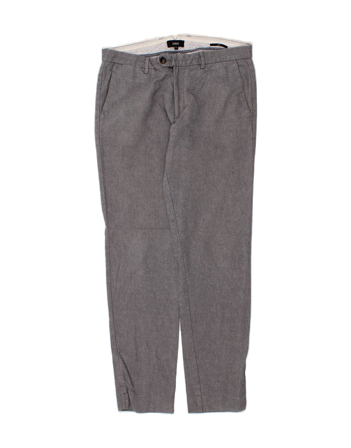 JULES Womens Slim Chino Trousers EU 42 Large W32 L29 Grey Polyester Vintage Jules and Second-Hand Jules from Messina Hembry 