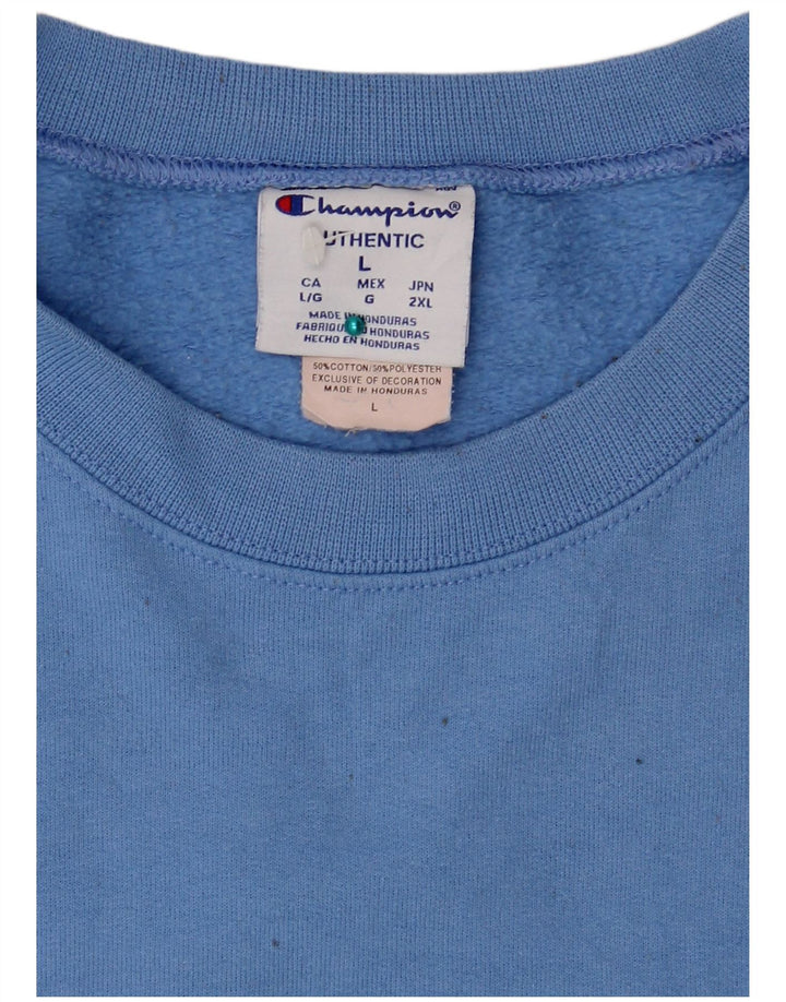 Champion Mens Sweatshirt Jumper Large Blue Cotton