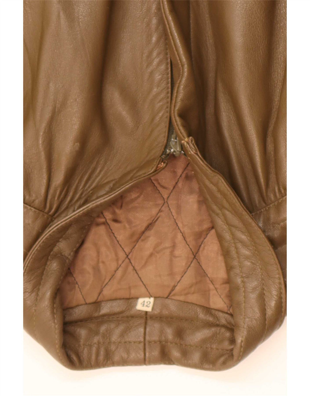 Vintage Damen Lederjacke IT 42 Medium Khaki