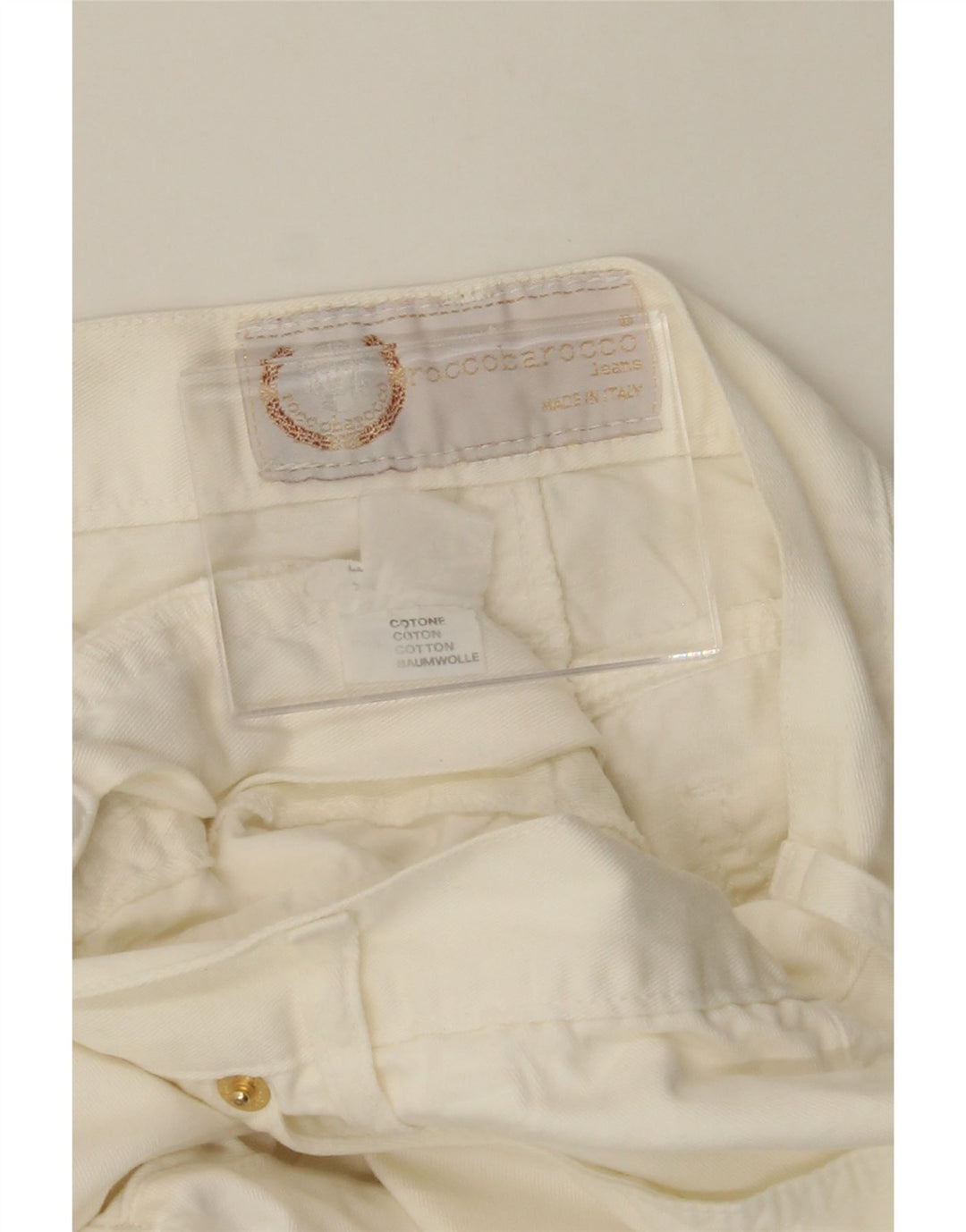ROCCOBAROCCO Womens Tapered Jeans W30 L30 Off White Cotton Vintage Roccobarocco and Second-Hand Roccobarocco from Messina Hembry 