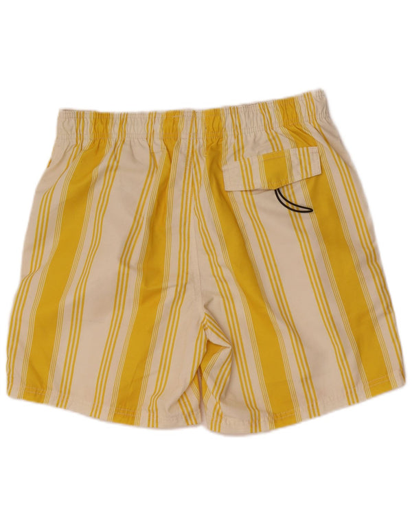 Zara Mens Swimming Shorts Medium Yellow Striped Polyester