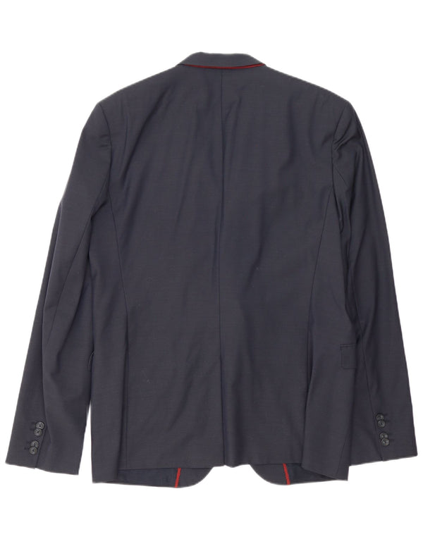 Hugo Boss Mens 2 Button Blazer Jacket UK 54 2XL Navy Blue Wool