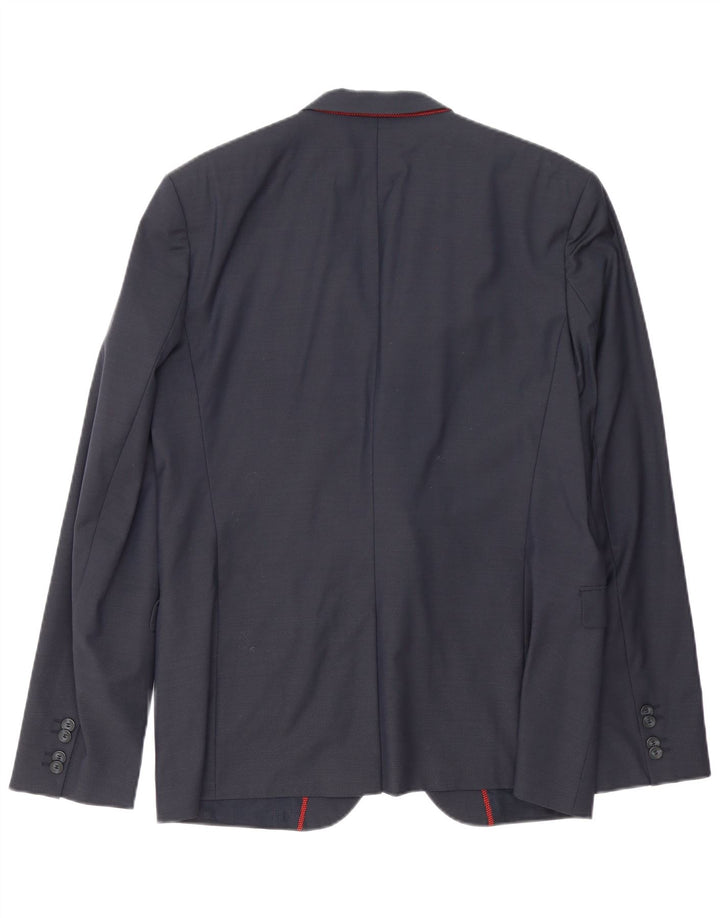 Hugo Boss Mens 2 Button Blazer Jacket UK 54 2XL Navy Blue Wool
