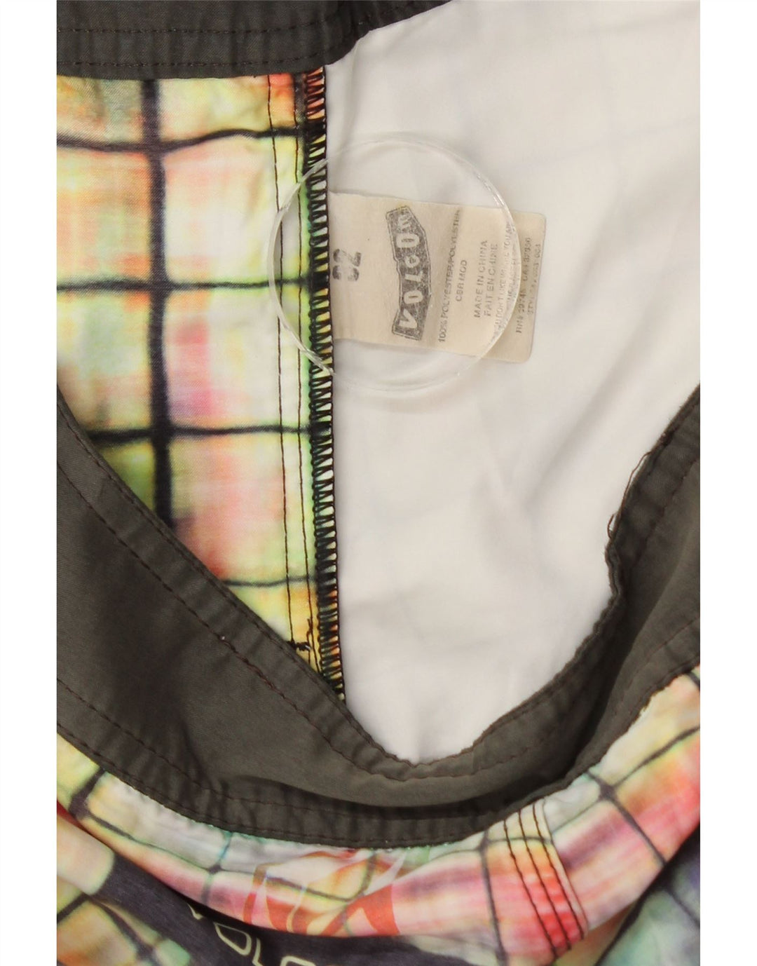 Volcom Mens Swimming Shorts Medium Multicoloured Check Polyester