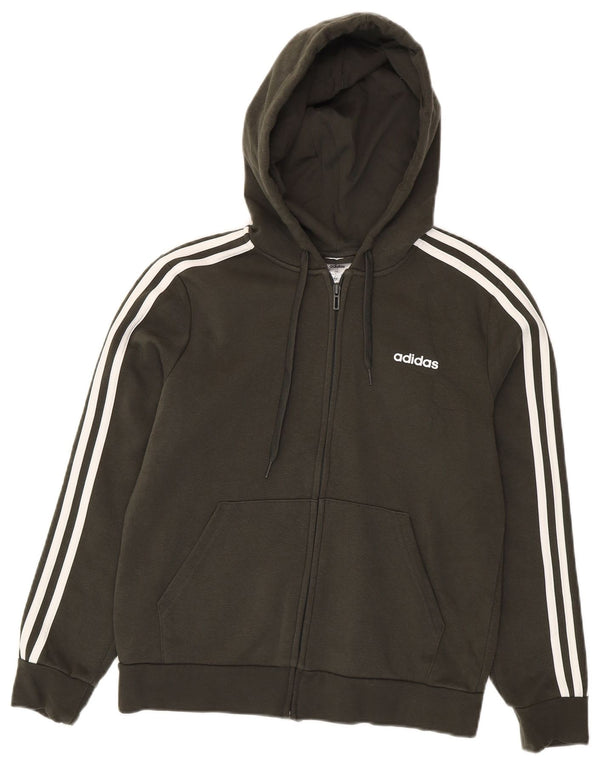 Pulover Adidas pentru femei, cu fermoar, bumbac, mare, kaki, UK 16/18