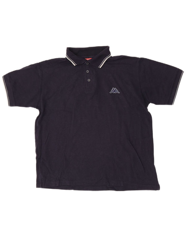 Kappa Mens Polo Shirt Medium Navy Blue Cotton