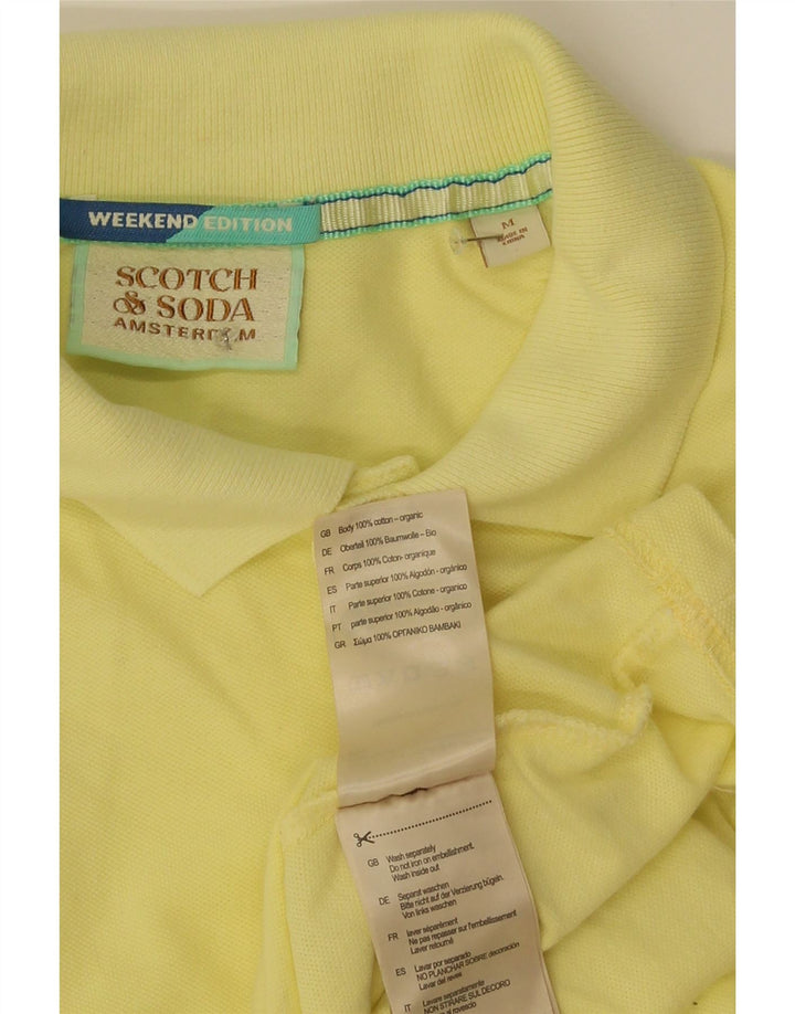 Scotch & Soda Mens Polo Shirt Medium Yellow Cotton