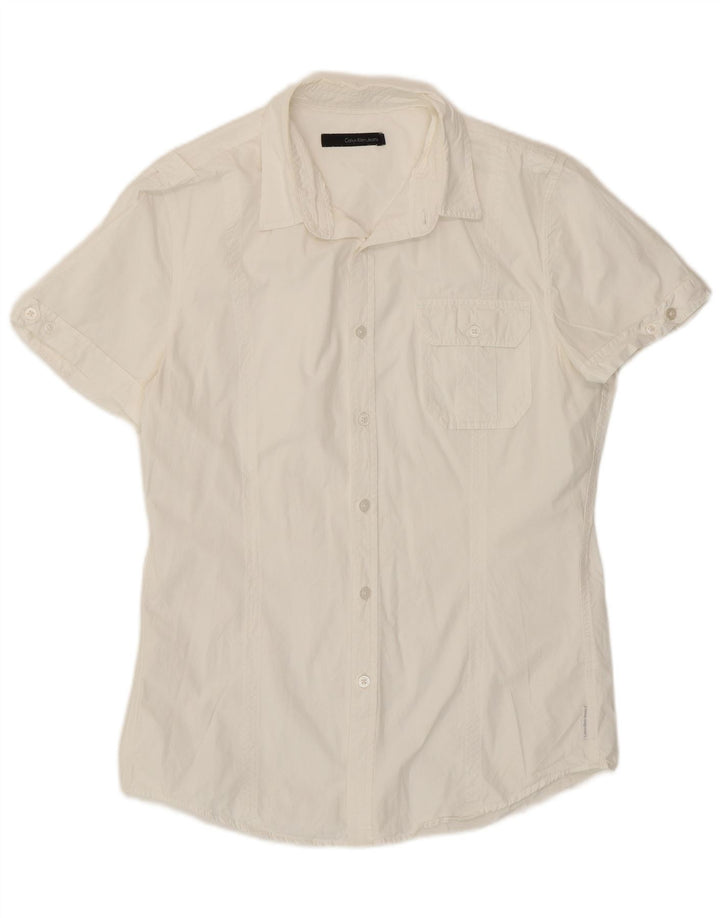 Calvin Klein Jeans Mens Short Sleeve Shirt Large White