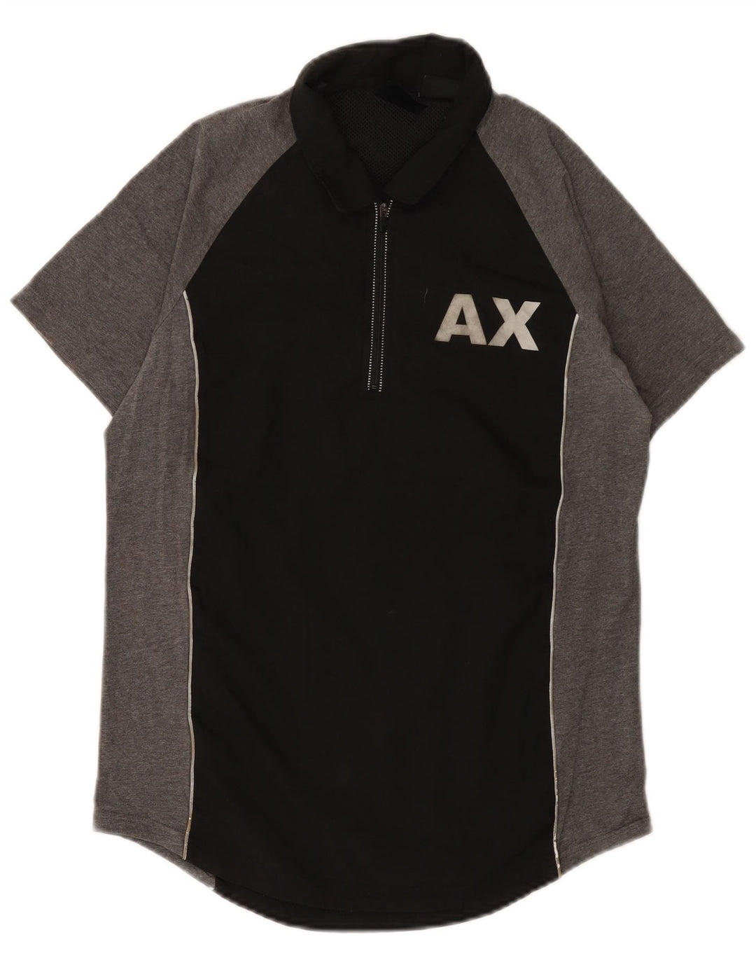 Armani Exchange Mens Graphic Polo Shirt Small Black Colourblock