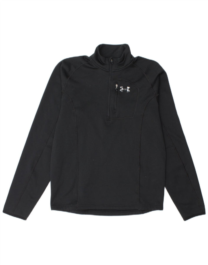 Under Armour Mens Cold Gear Zip Neck Sweatshirt Jumper Small Black