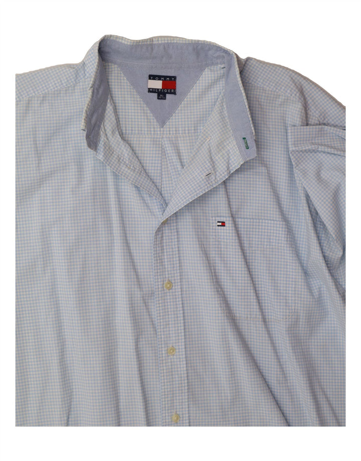 TOMMY HILFIGER Mens Shirt XL Blue Gingham Cotton Vintage Tommy Hilfiger and Second-Hand Tommy Hilfiger from Messina Hembry 