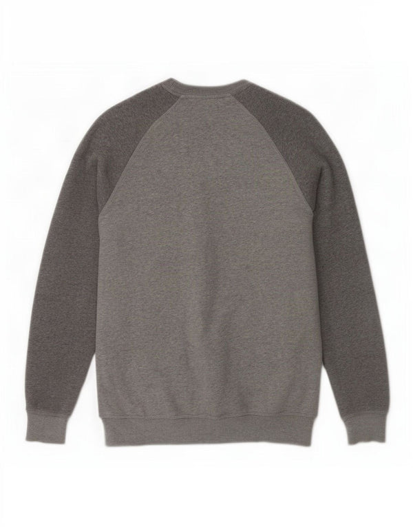 Felpa con grafica Adidas da uomo, piccola, in cotone grigio