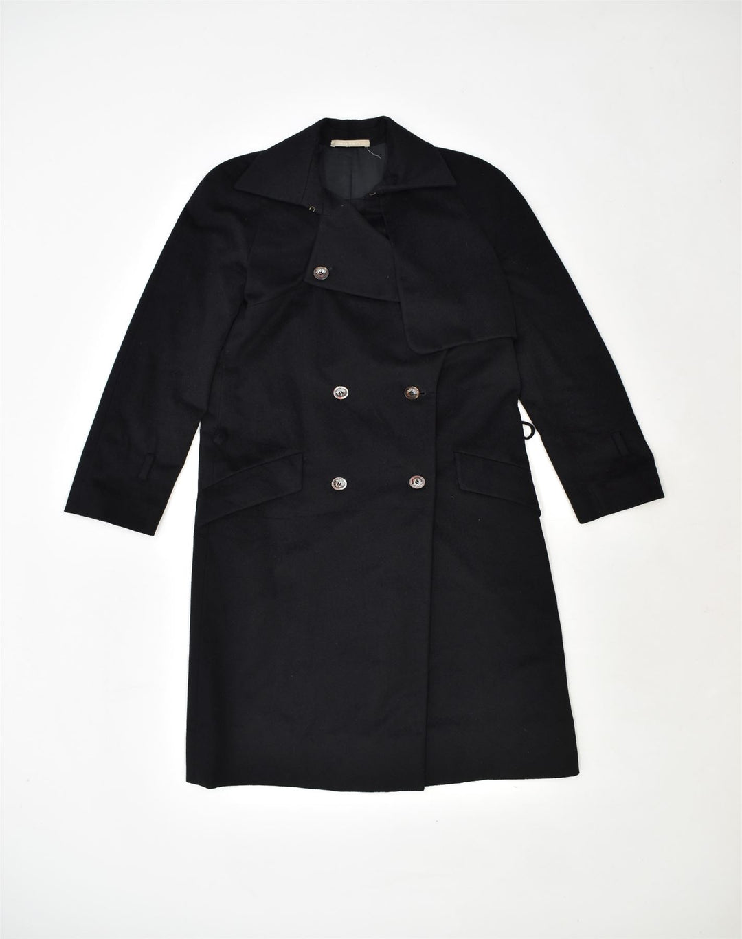 NINA RICCI Womens Double Breasted Coat UK 12  Medium Black Wool | Vintage | Thrift | Second-Hand | Used Clothing | Messina Hembry 
