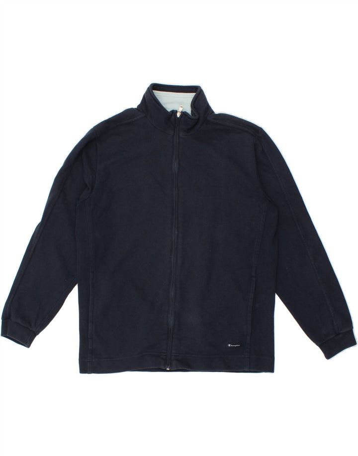 CHAMPION Womens Tracksuit Top Jacket UK 14 Medium Navy Blue Cotton Vintage Champion and Second-Hand Champion from Messina Hembry 