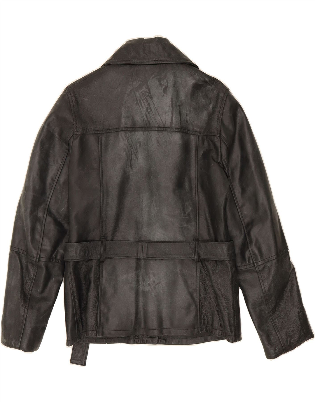BAYSIDE Womens Leather Jacket UK 14 Medium Black Leather Vintage Bayside and Second-Hand Bayside from Messina Hembry 