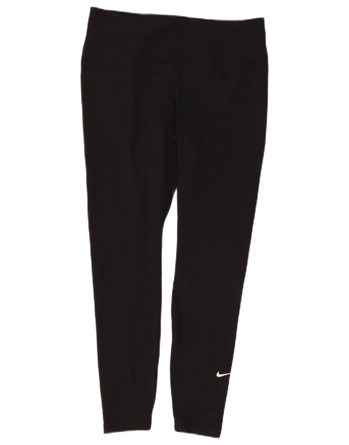Nike Womens Dri Fit Leggings UK 14 Large Black Polyester