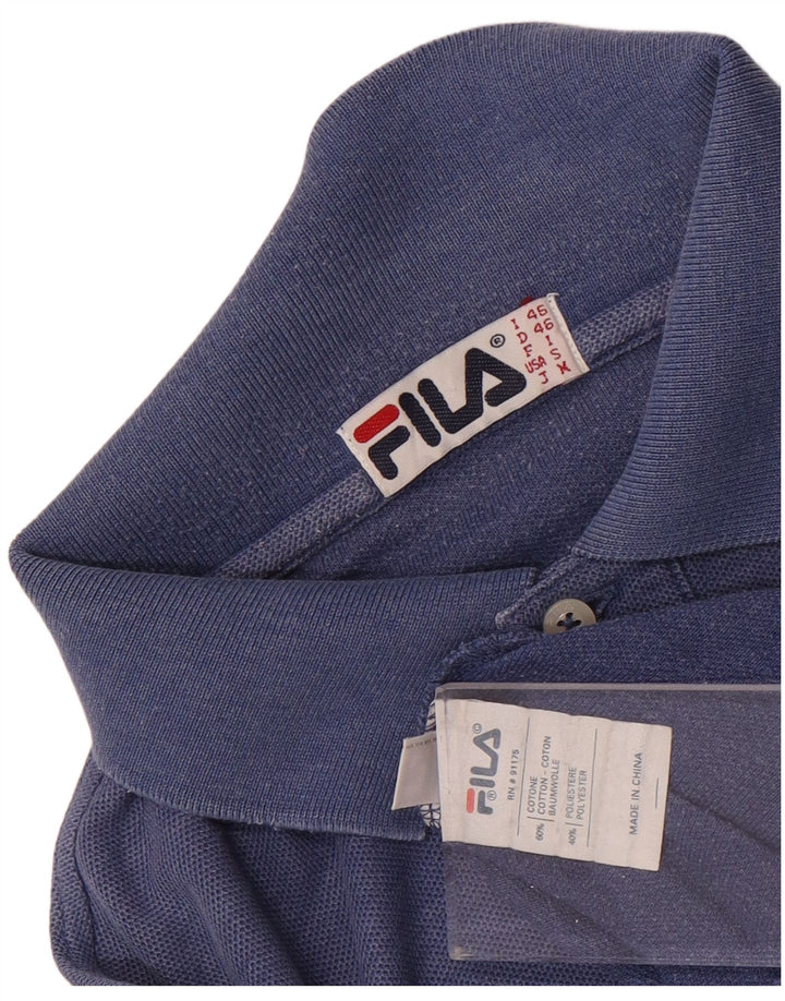 Fila Mens Polo Shirt Small Blue Cotton