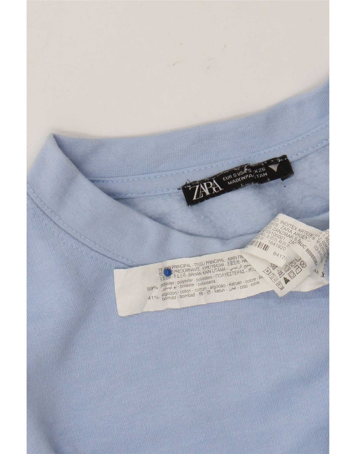 Übergroßer Sweatshirt-Pullover für Damen von Zara, Gr. 10, Größe S, blau, Polyester