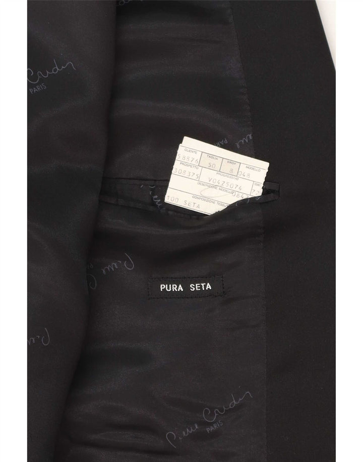Pierre Cardin Mens Blazer Jacket IT 50 Large Black Geometric Classic