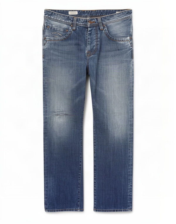PEPE Jeans Mens Comfort Fit Straight W34 L32 Blue Cotton
