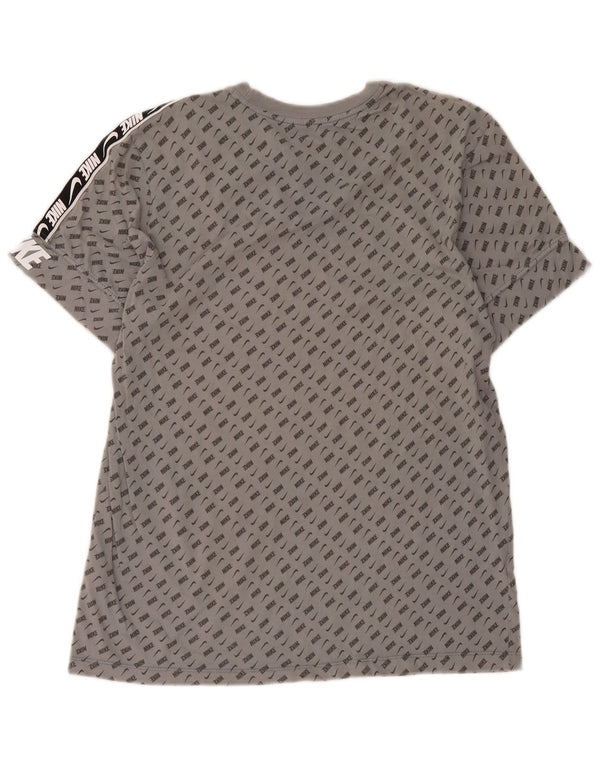 Camiseta Nike masculina gráfica Top algodão manchado cinza médio