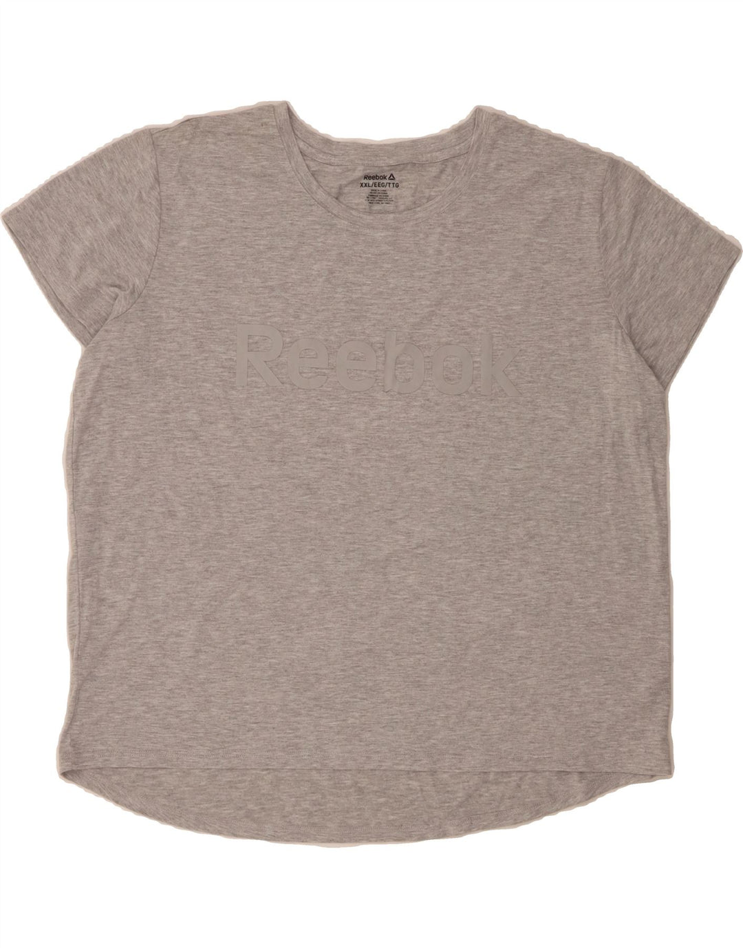 REEBOK Womens Graphic T-Shirt Top UK 20 2XL Grey Polyester Vintage Reebok and Second-Hand Reebok from Messina Hembry 