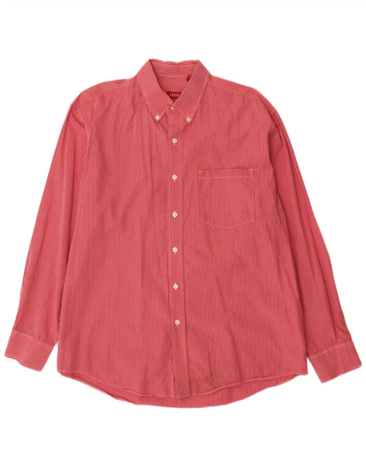 Camicia da uomo IZOD in cotone a quadri rossi grandi