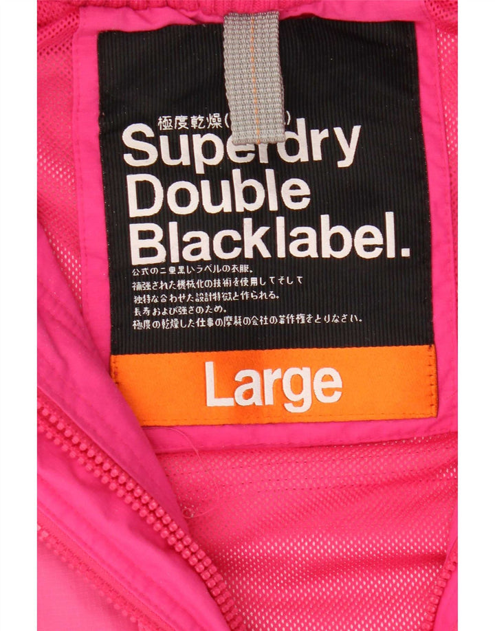 Superdry Womens Graphic Rain Jacket UK 14 Large Pink Nylon