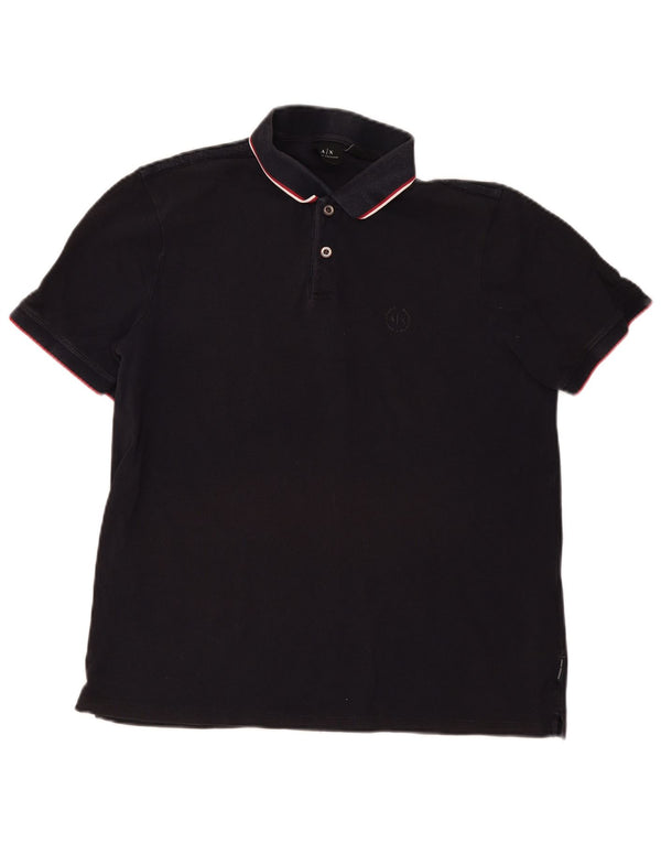 Armani Exchange Herren-Poloshirt XL, schwarz gestreift, Baumwolle