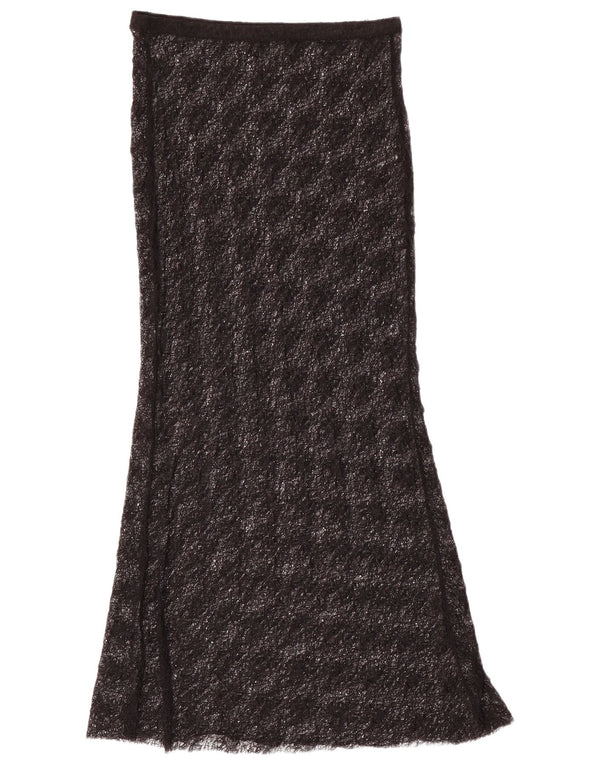 Zara Womens Lace Maxi Skirt Medium W28 Black Polyamide