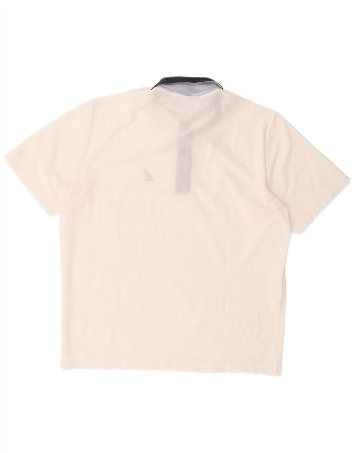AUSTRALIAN L'ALPINA Mens Polo Shirt IT 50 Medium White Polyester