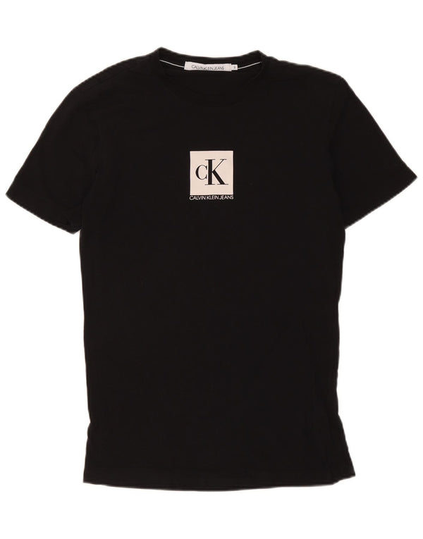 Calvin Klein Jeans Mens Graphic T-Shirt Top Small Black Cotton