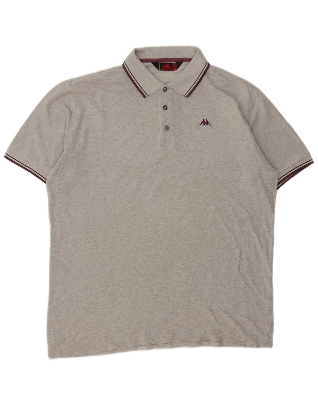Kappa Mens Polo Shirt XL Grey Cotton